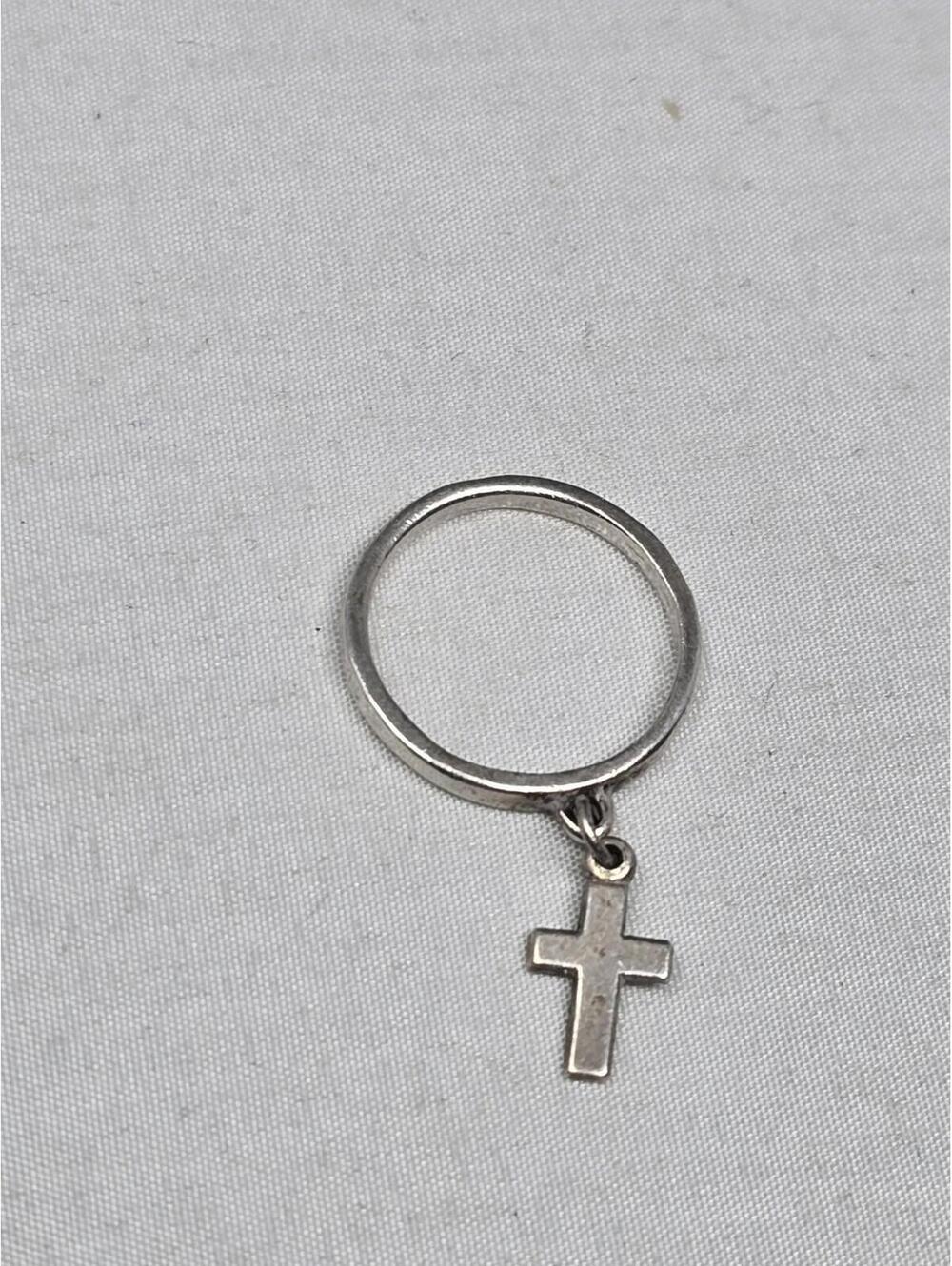 James Avery Retired Cross Dangle Ring Sterling Size 5